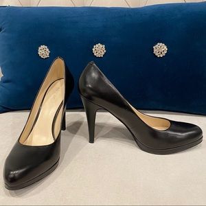 Leather black 4.5” heels.